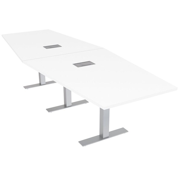 45 in W, 144 in L, 29 in H, Engineered Wood Top, White